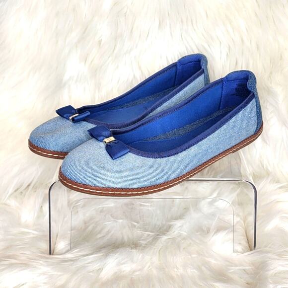 Anne Klein emerald light wash denim Ballet flat | Size 9 - Picture 1 of 8